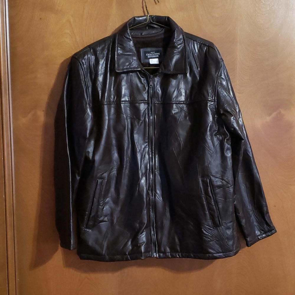 Haband leather coat size xl brown